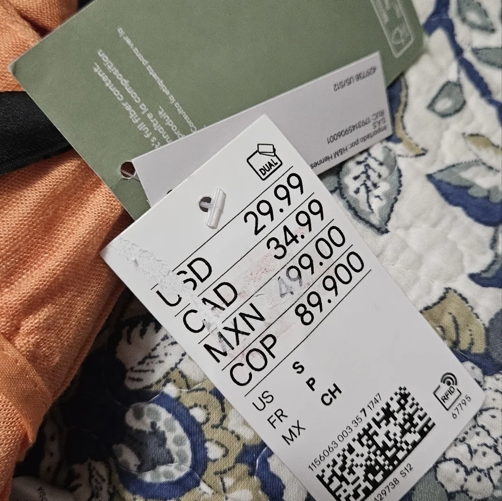 H&M Linen Blend Pleated Tailored Trousers In Orange. Size Small NWT